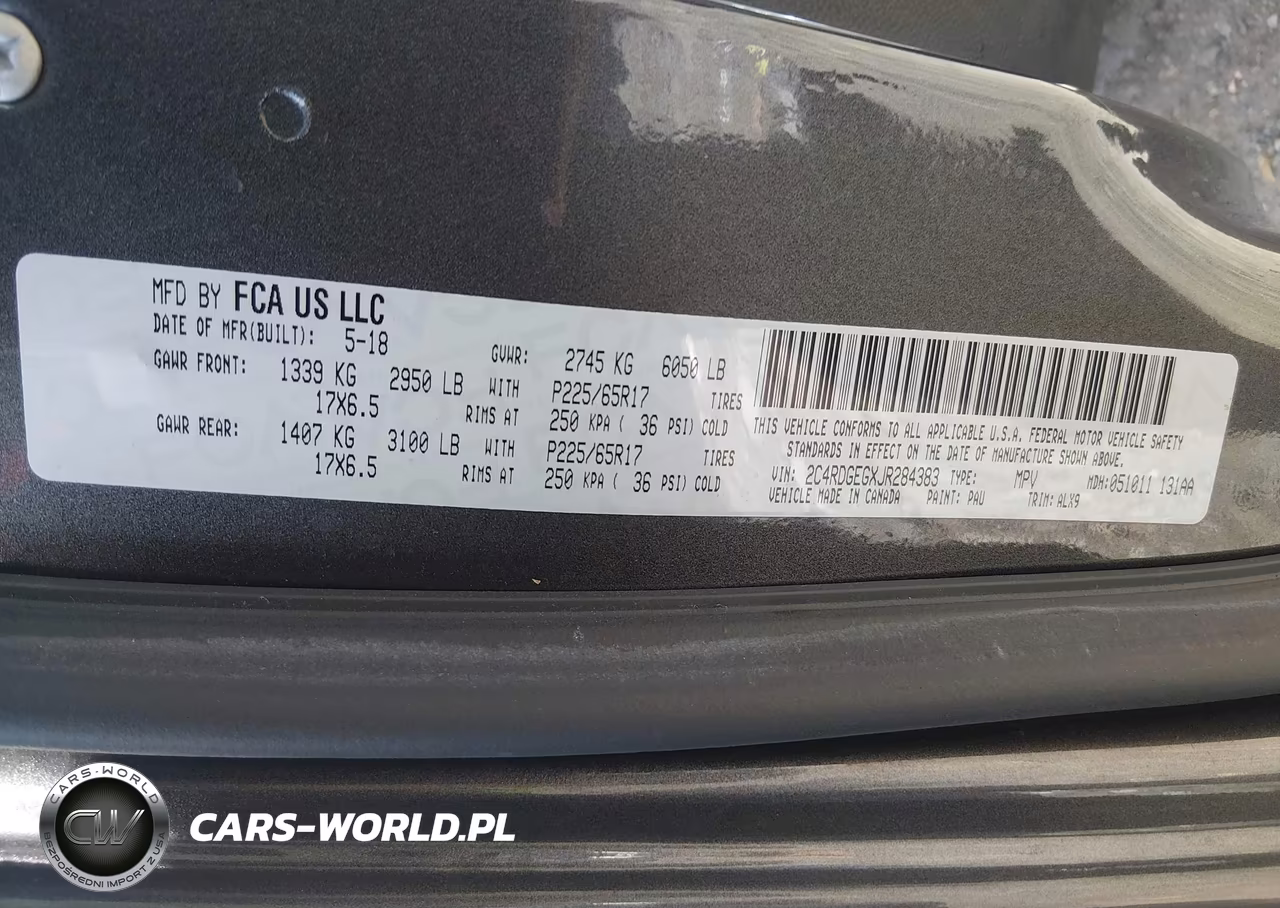 2018 Dodge Grand Caravan Gt VIN:2C4RDGEGXJR284383 - 9