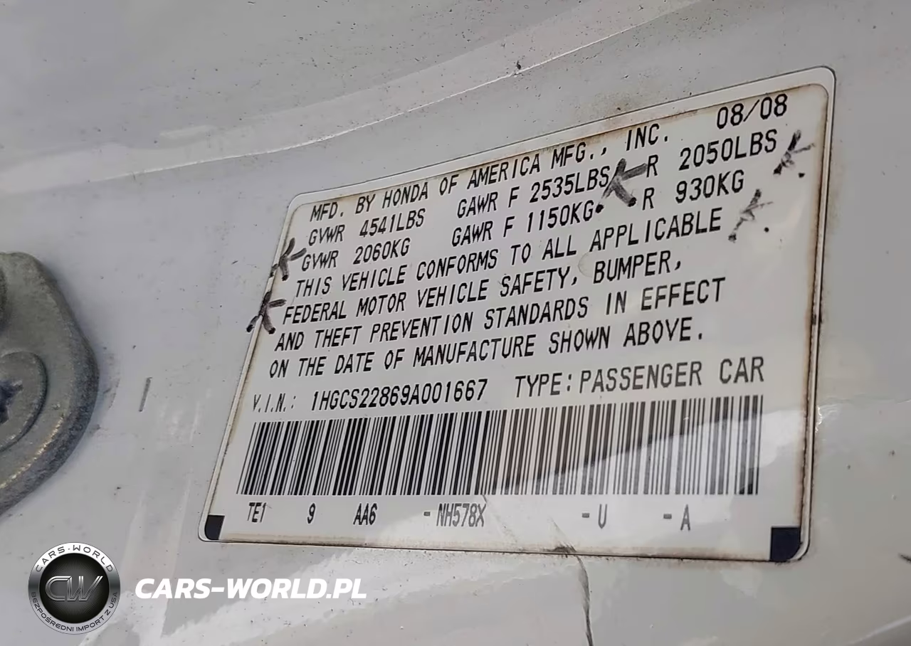 2009 Honda Accord 3.5 Ex-L VIN:1HGCS22869A001667 - 9