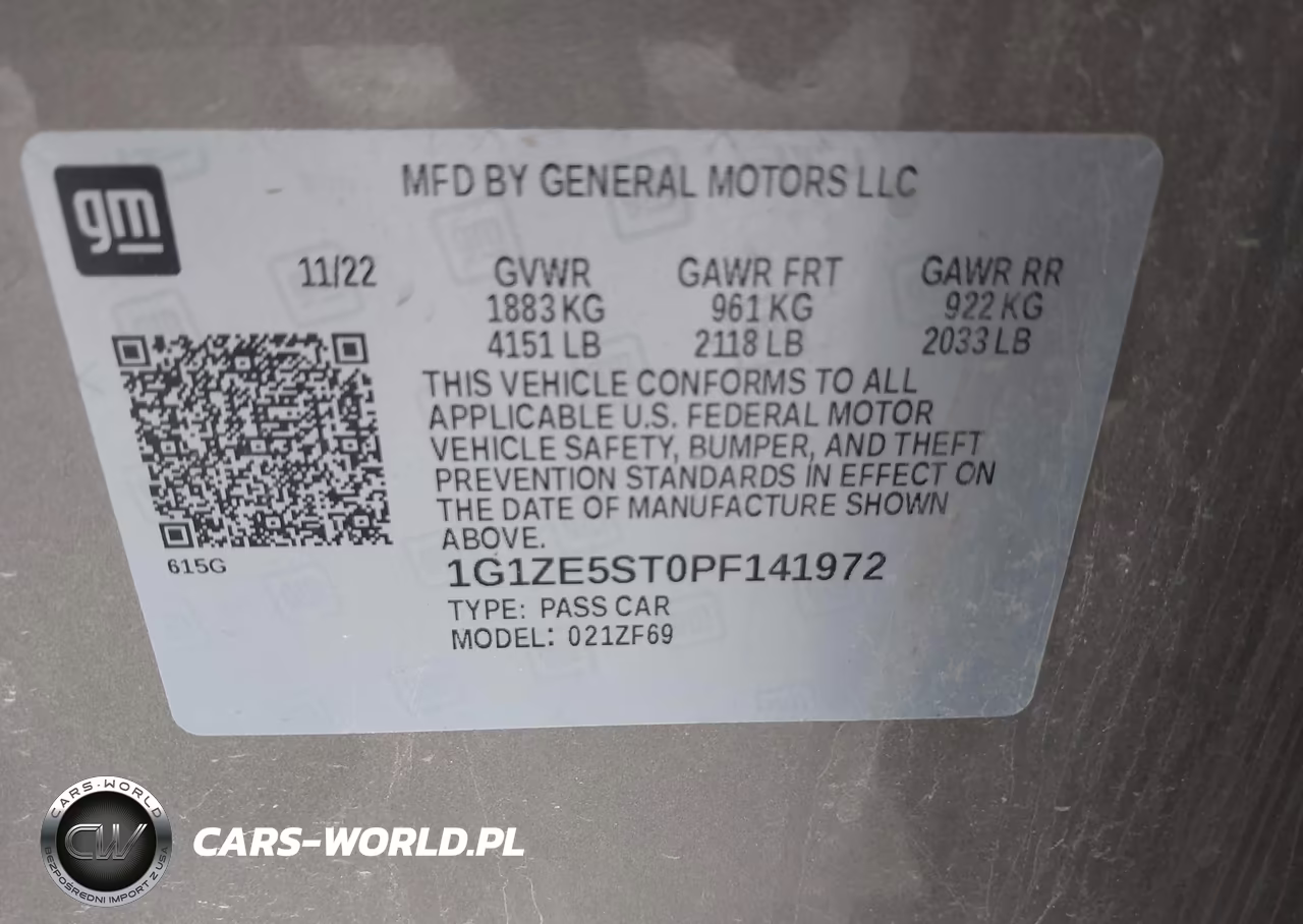 2023 Chevrolet Malibu Fwd 2Lt VIN:1G1ZE5ST0PF141972 - 9