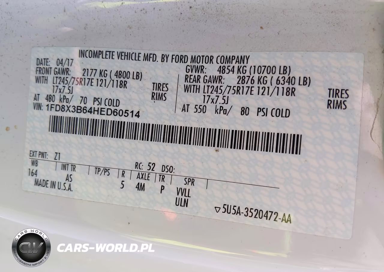 2017 Ford F-350 Xl VIN:1FD8X3B64HED60514 - 9