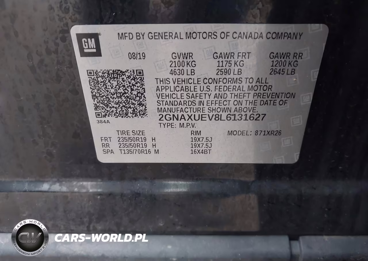 2020 Chevrolet Equinox Awd Lt 1.5L Turbo VIN:2GNAXUEV8L6131627 - 9