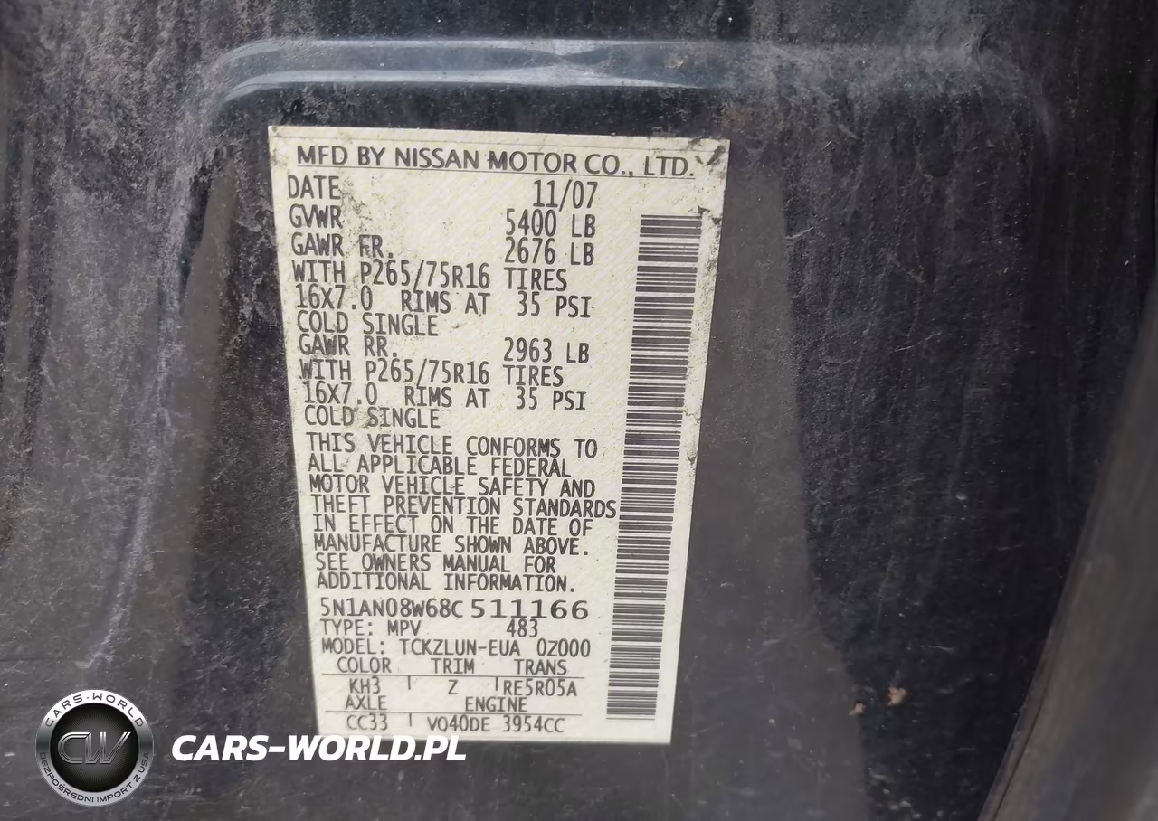 2008 Nissan Xterra Off Road VIN:5N1AN08W68C511166 - 9