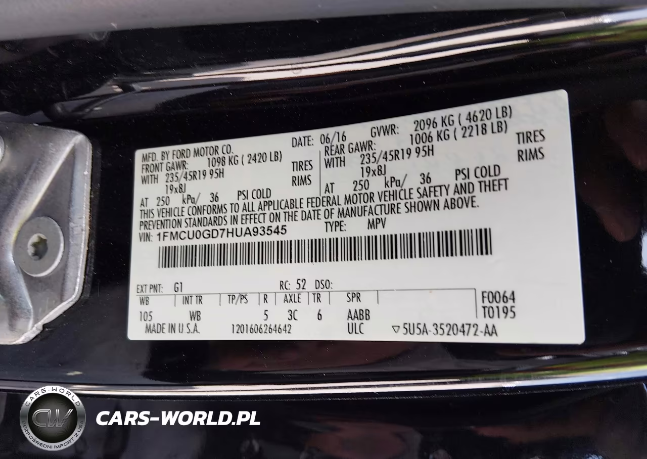 2017 Ford Escape Se VIN:1FMCU0GD7HUA93545 - 9