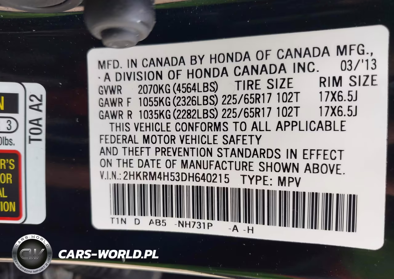 2013 Honda Cr-V Ex VIN:2HKRM4H53DH640215 - 9