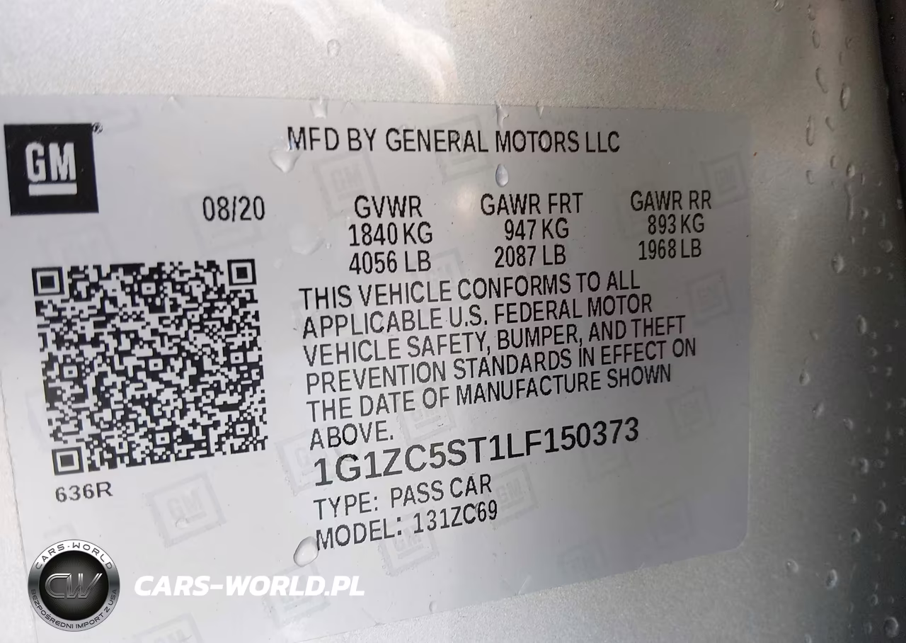 2020 Chevrolet Malibu Fwd 1Fl VIN:1G1ZC5ST1LF150373 - 9