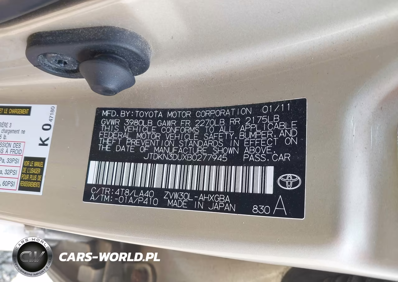 2011 Toyota Prius Five VIN:JTDKN3DUXB0277945 - 9