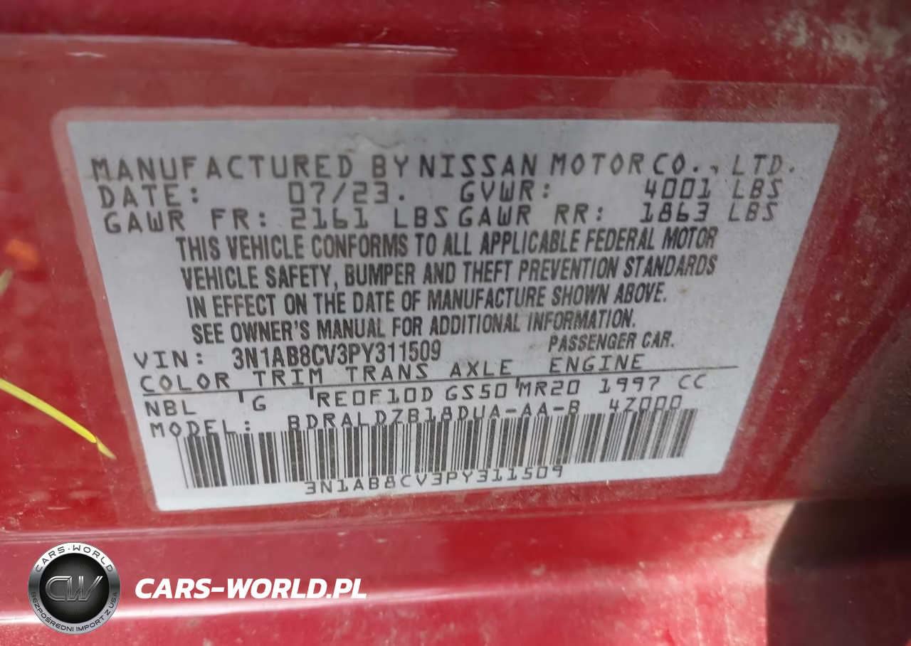 2023 Nissan Sentra Sv Xtronic Cvt VIN:3N1AB8CV3PY311509 - 9