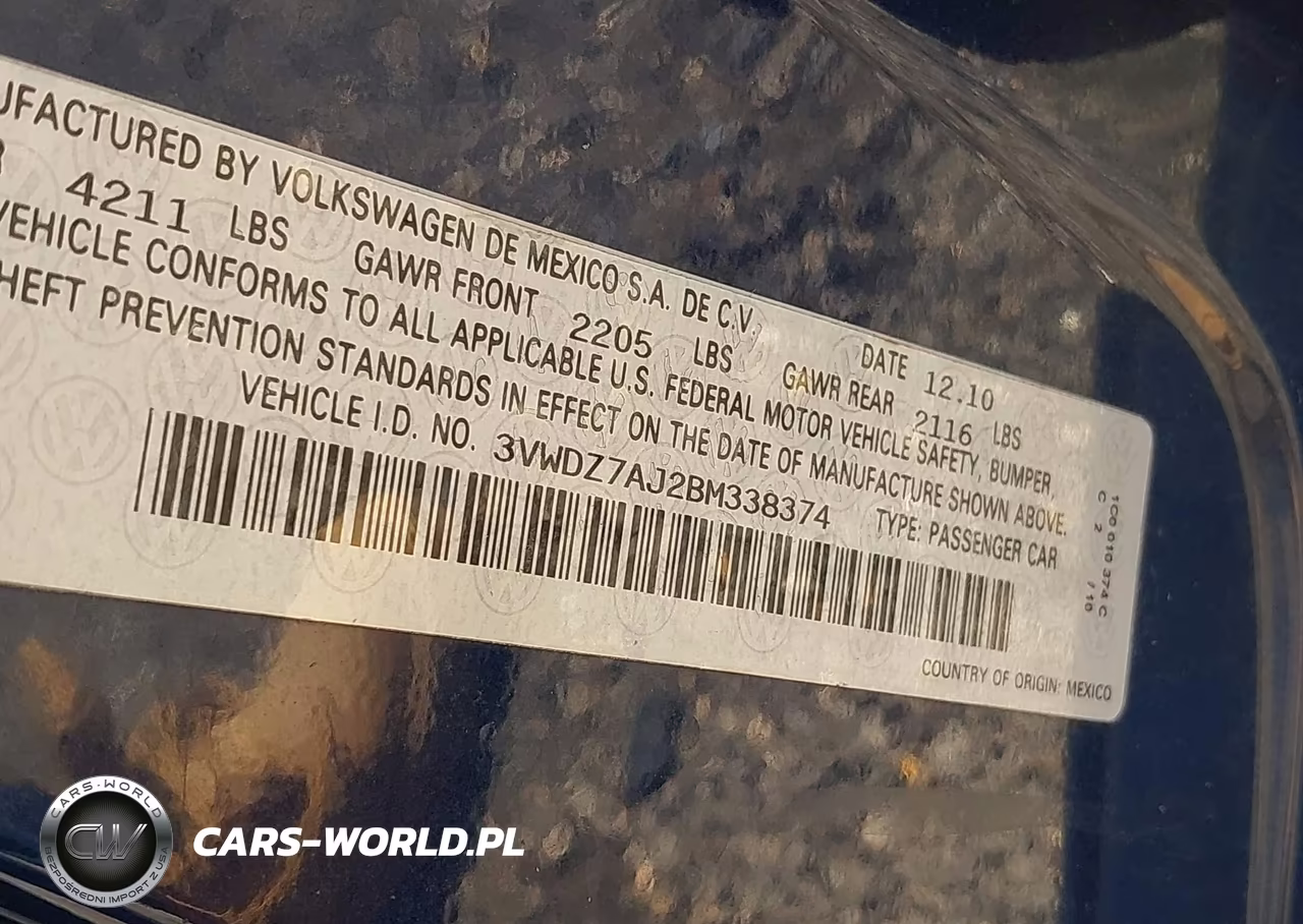2011 Volkswagen Jetta 2.5L Se VIN:3VWDZ7AJ2BM338374 - 9