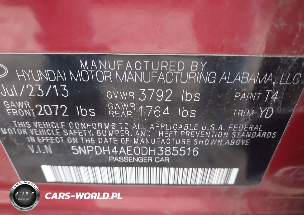 2013 Hyundai Elantra Limited VIN:5NPDH4AE0DH385516 - 9