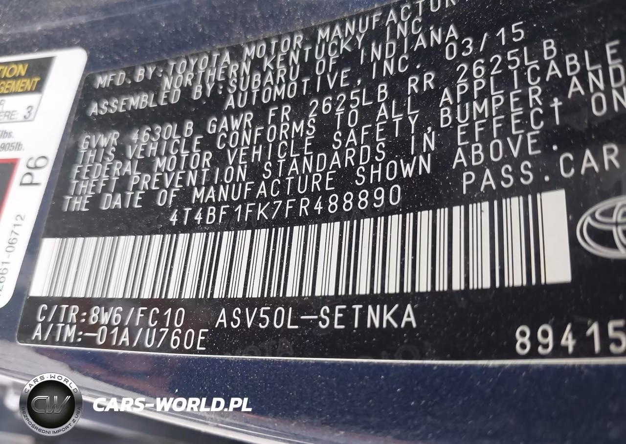2015 Toyota Camry Le VIN:4T4BF1FK7FR488890 - 9