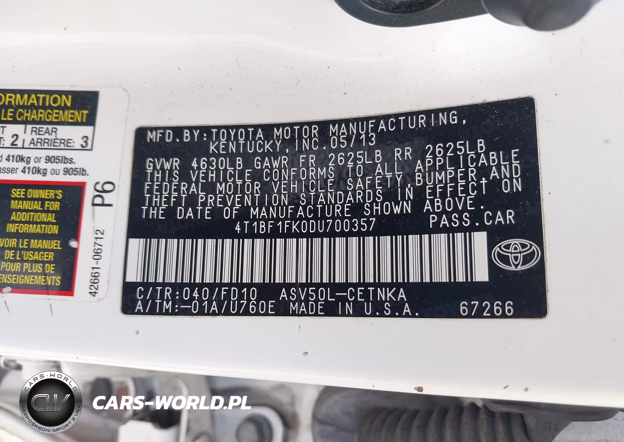 2013 Toyota Camry Le VIN:4T1BF1FK0DU700357 - 9