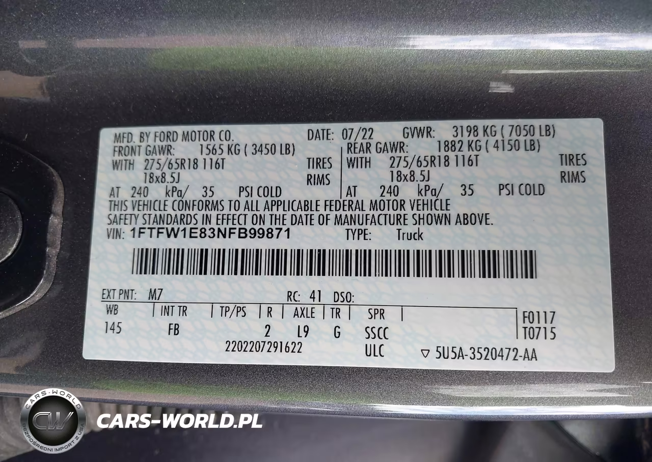 2022 Ford F-150 Xlt VIN:1FTFW1E83NFB99871 - 9