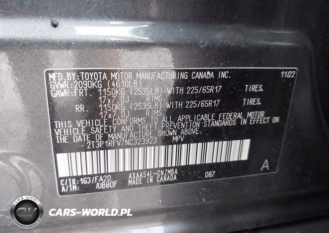 2022 Toyota Rav4 Xle VIN:2T3P1RFV7NC323923 - 9