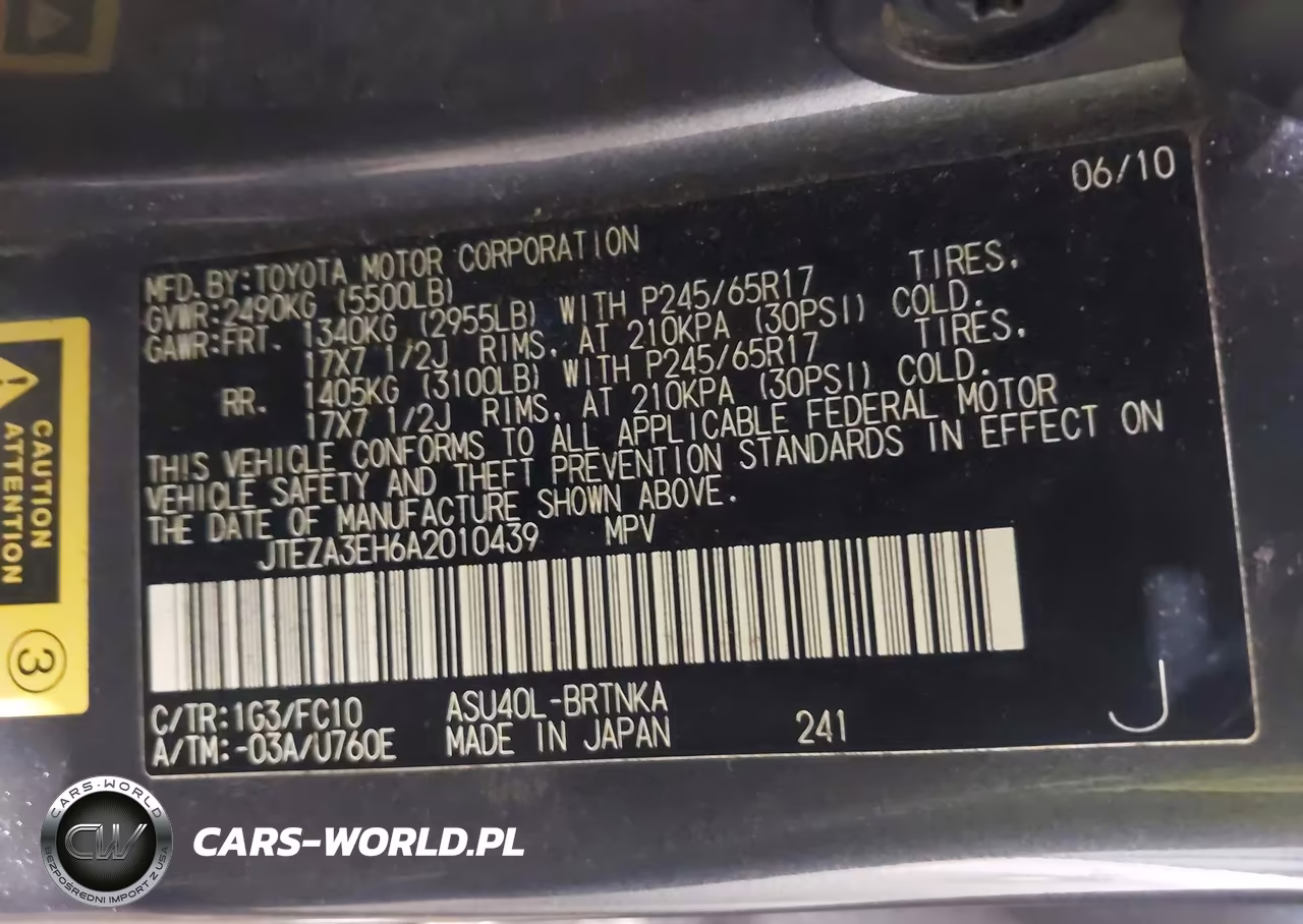 2010 Toyota Highlander VIN:JTEZA3EH6A2010439 - 9