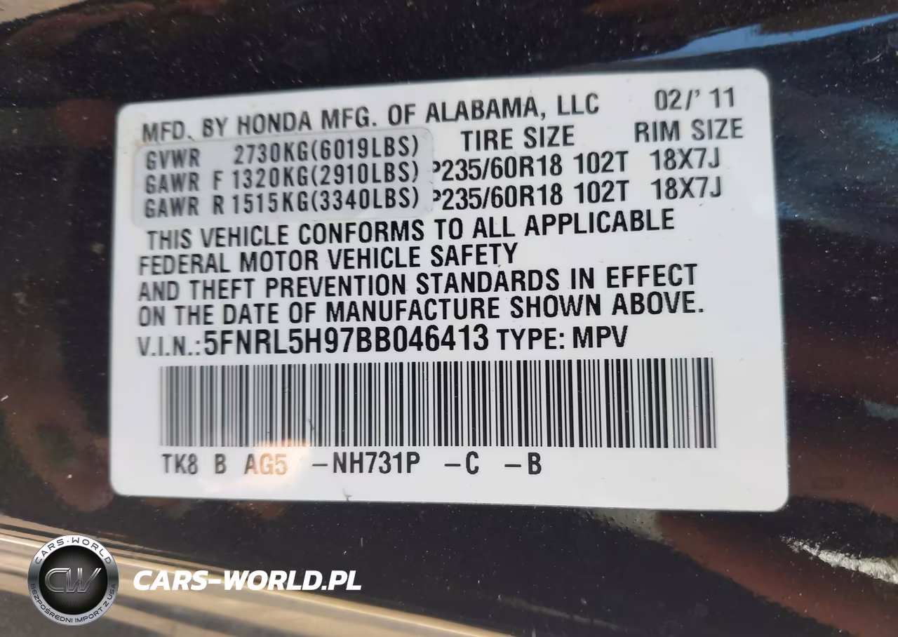 2011 Honda Odyssey Touring-Touring Elite VIN:5FNRL5H97BB046413 - 9