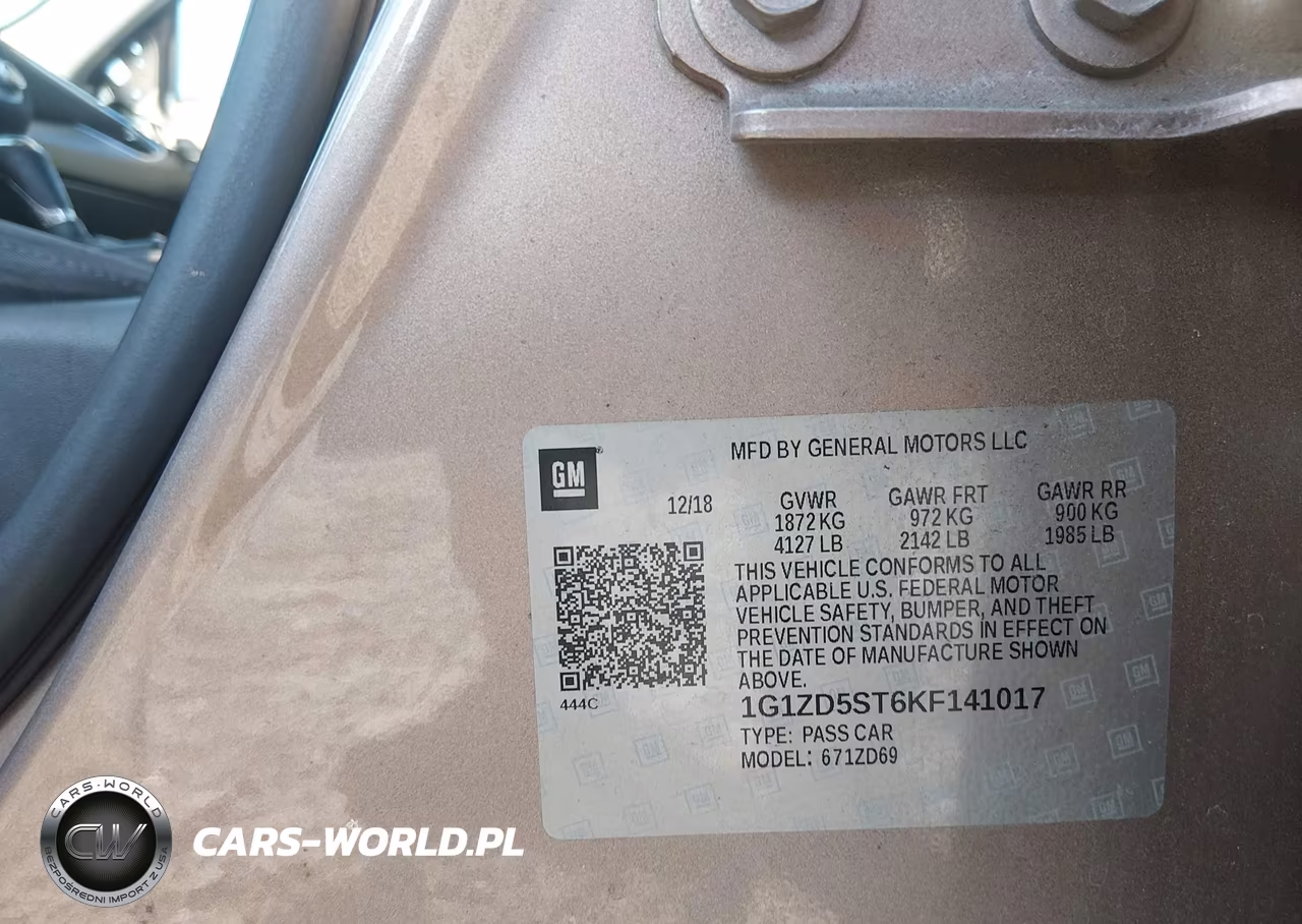 2019 Chevrolet Malibu Lt VIN:1G1ZD5ST6KF141017 - 9