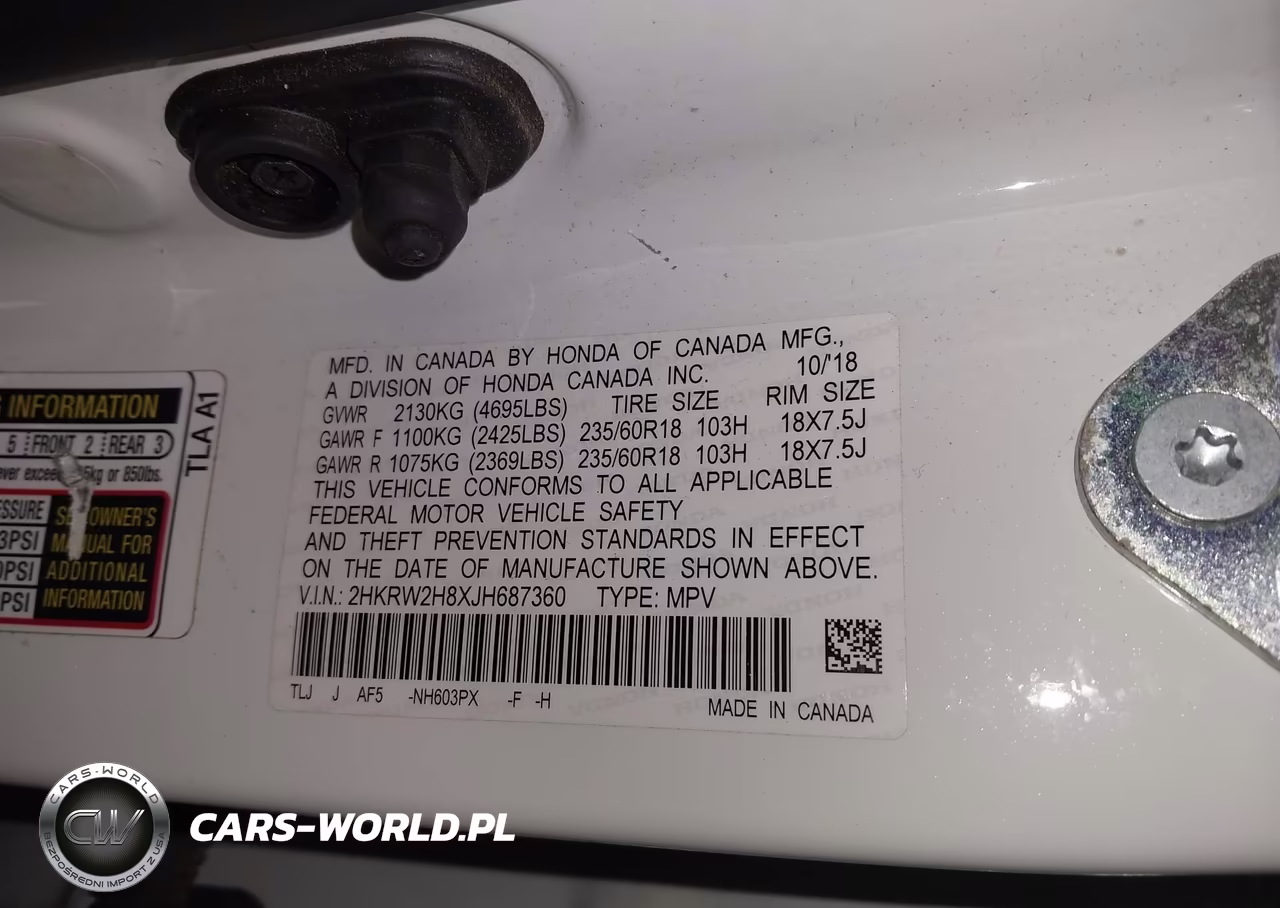 2018 Honda Cr-V Ex-L-Ex-L Navi VIN:2HKRW2H8XJH687360 - 9