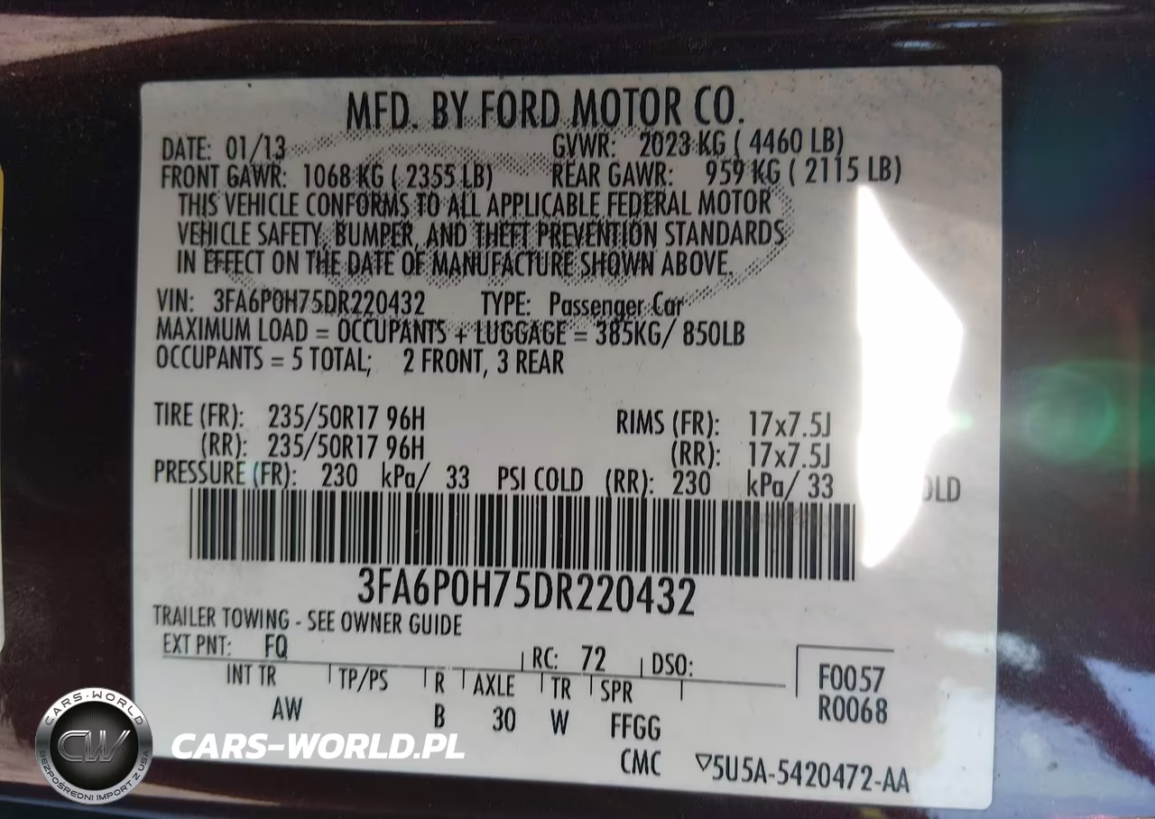 2013 Ford Fusion Se VIN:3FA6P0H75DR220432 - 9