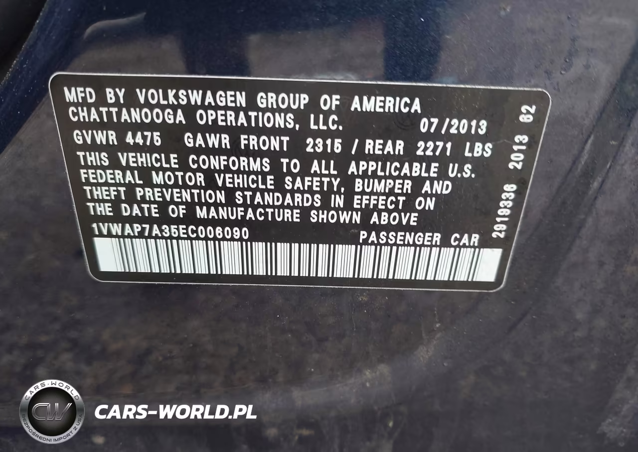 2014 Volkswagen Passat 2.5L Wolfsburg Edition VIN:1VWAP7A35EC006090 - 9