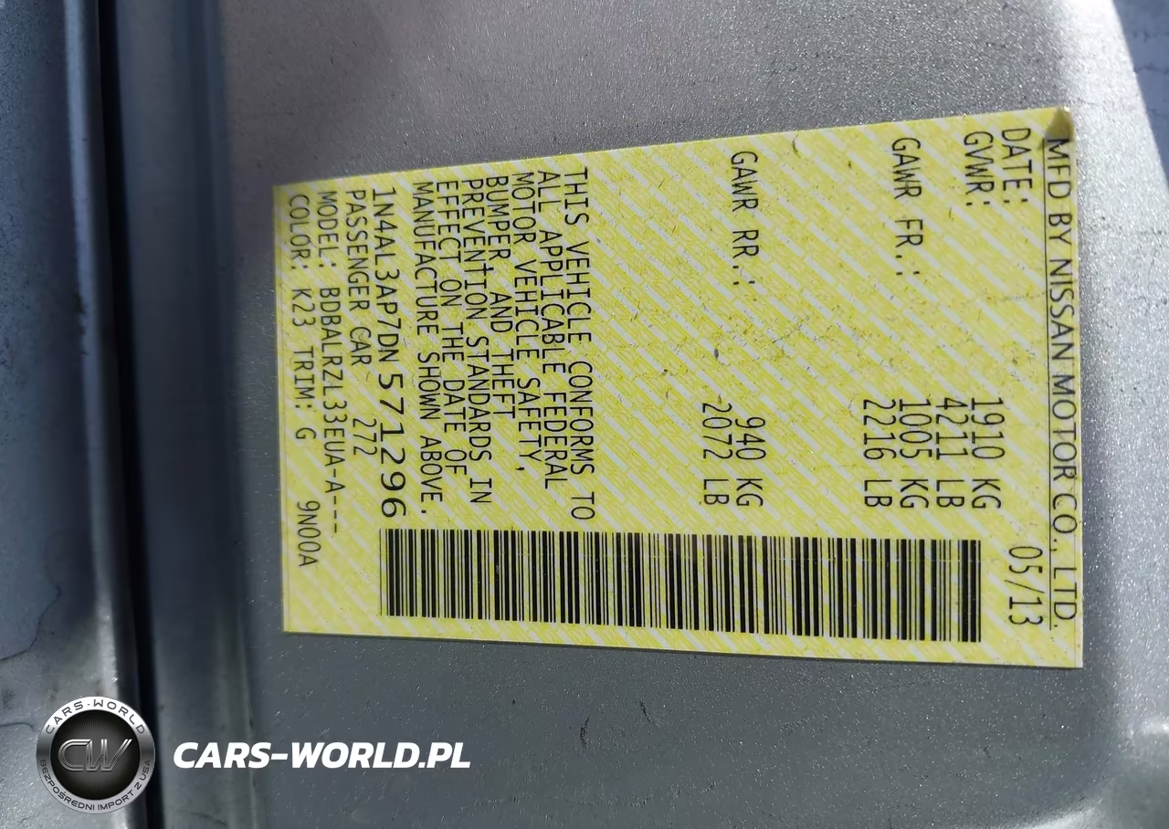 2013 Nissan Altima 2.5 S VIN:1N4AL3AP7DN571296 - 9