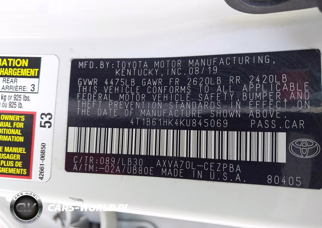 2019 Toyota Camry Xse VIN:4T1B61HK4KU845069 - 9