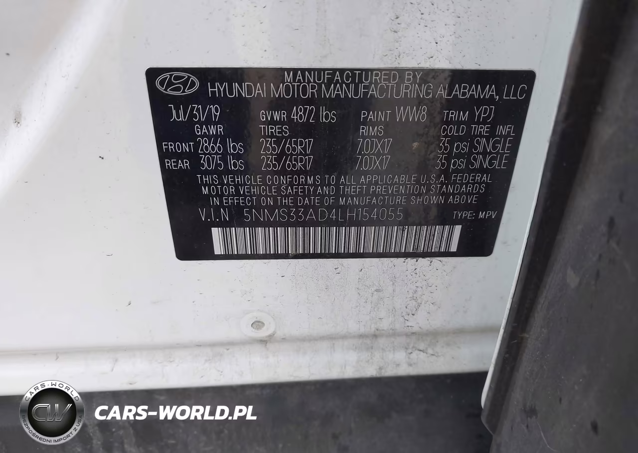 2020 Hyundai Santa Fe Sel VIN:5NMS33AD4LH154055 - 9