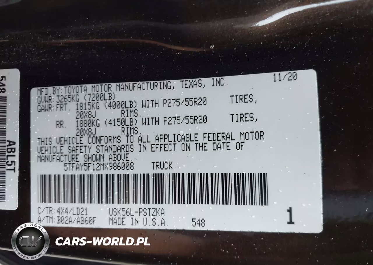 2021 Toyota Tundra 1794 Edition VIN:5TFAY5F12MX986008 - 9
