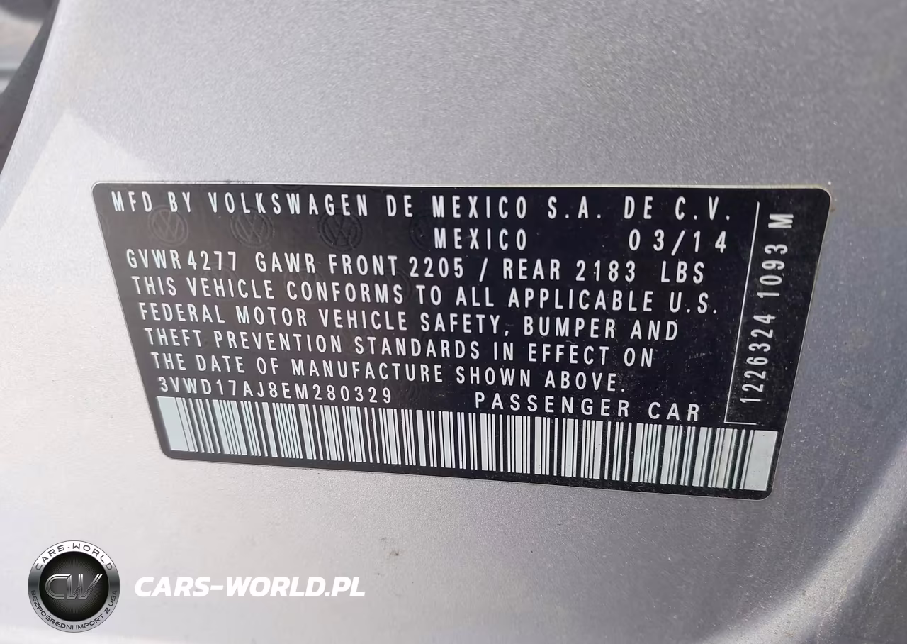 2014 Volkswagen Jetta 1.8T Se VIN:3VWD17AJ8EM280329 - 9