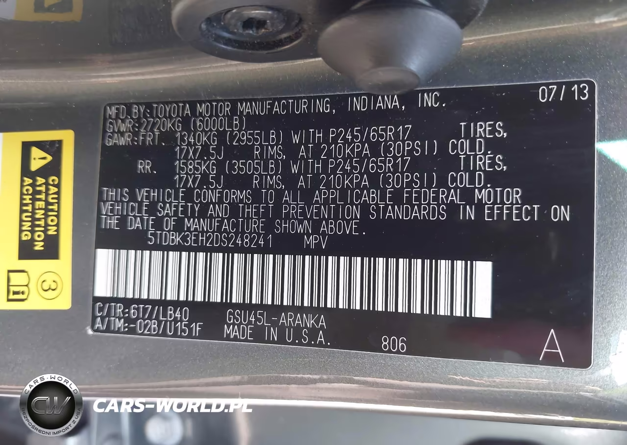 2013 Toyota Highlander Se V6 VIN:5TDBK3EH2DS248241 - 9