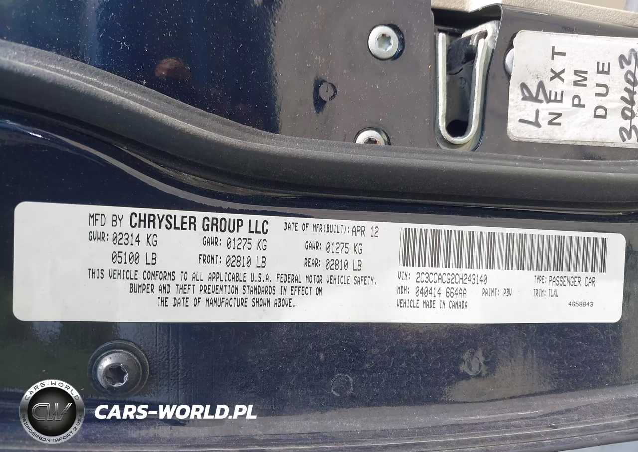 2012 Chrysler 300 Limited VIN:2C3CCACG2CH243140 - 9