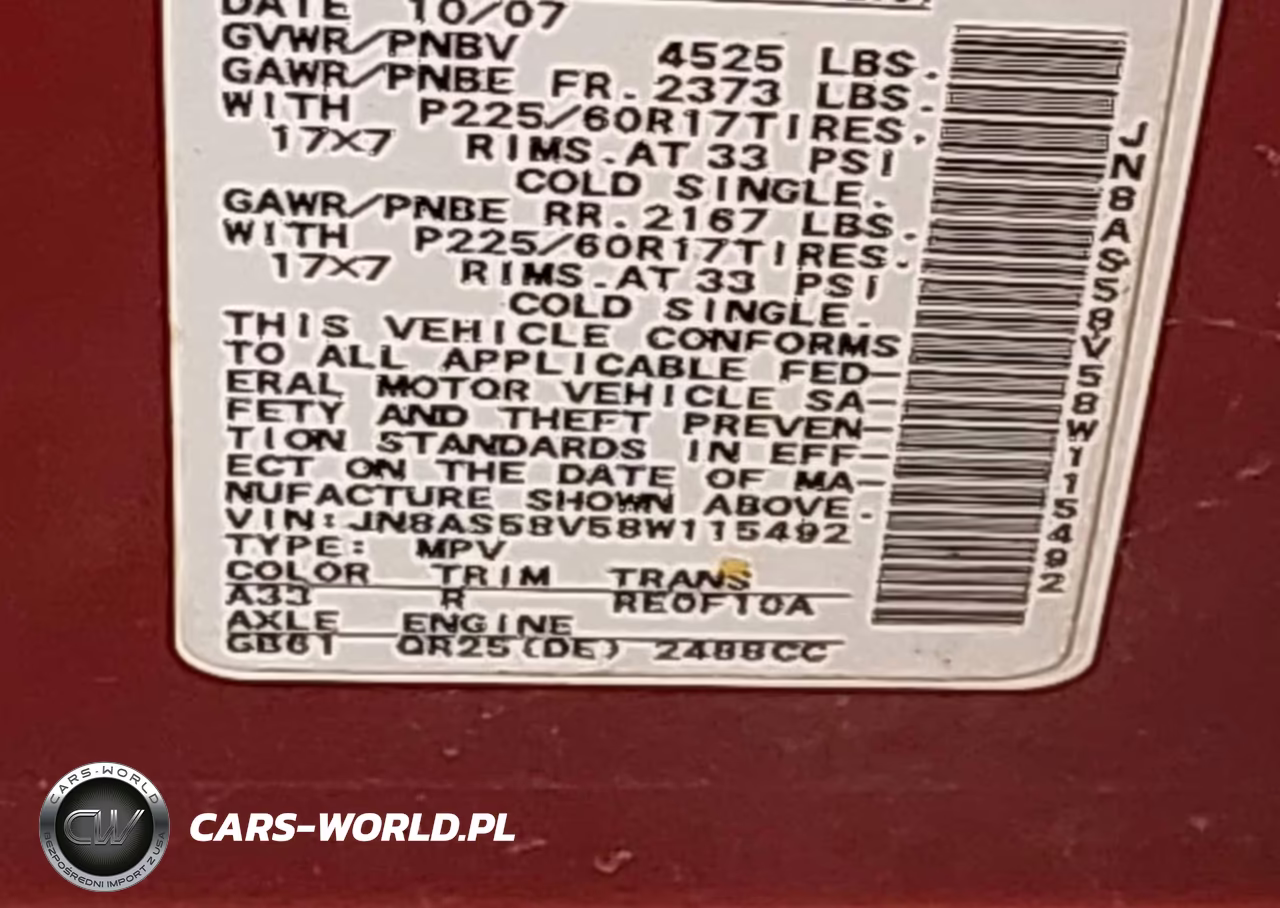 2008 Nissan Rogue Sl VIN:JN8AS58V58W115492 - 9