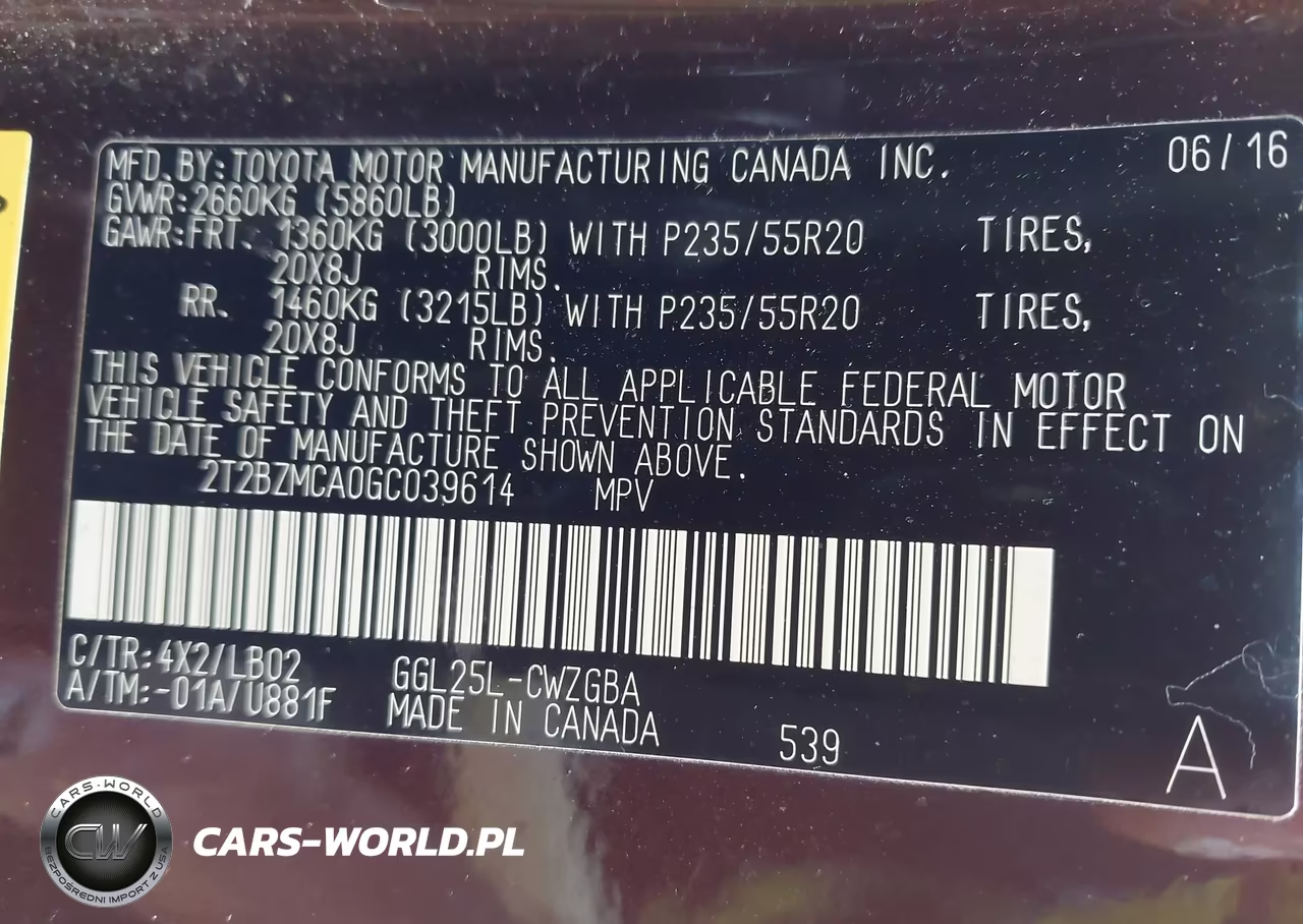 2016 Lexus Rx 350 VIN:2T2BZMCA0GC039614 - 9