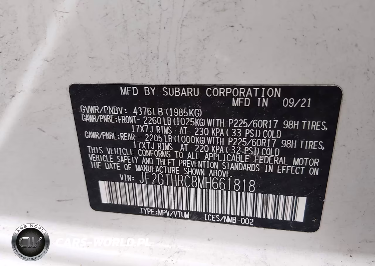 2021 Subaru Crosstrek Sport VIN:JF2GTHRC8MH661818 - 9