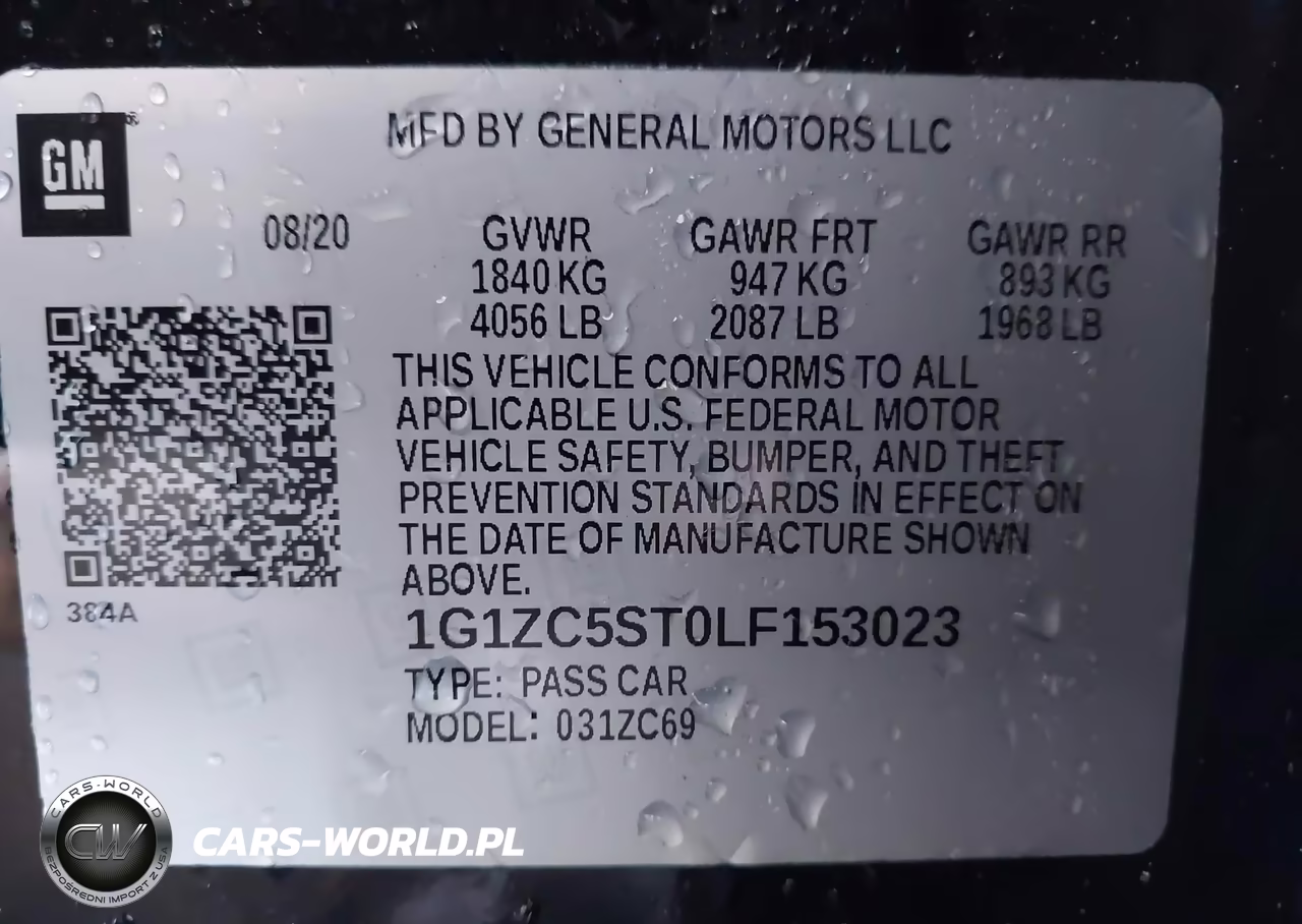 2020 Chevrolet Malibu Fwd 1Fl VIN:1G1ZC5ST0LF153023 - 9