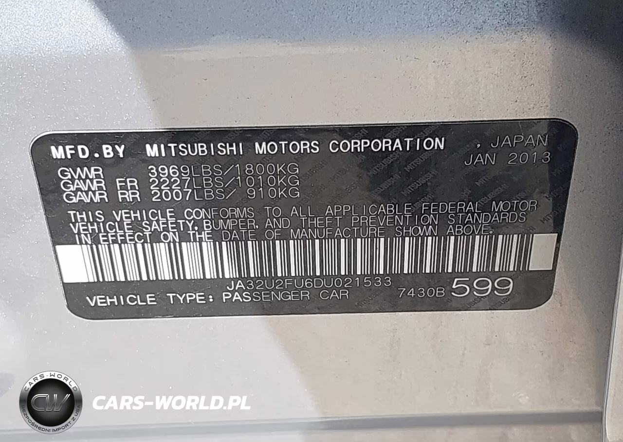 2013 Mitsubishi Lancer Es VIN:JA32U2FU6DU021533 - 9