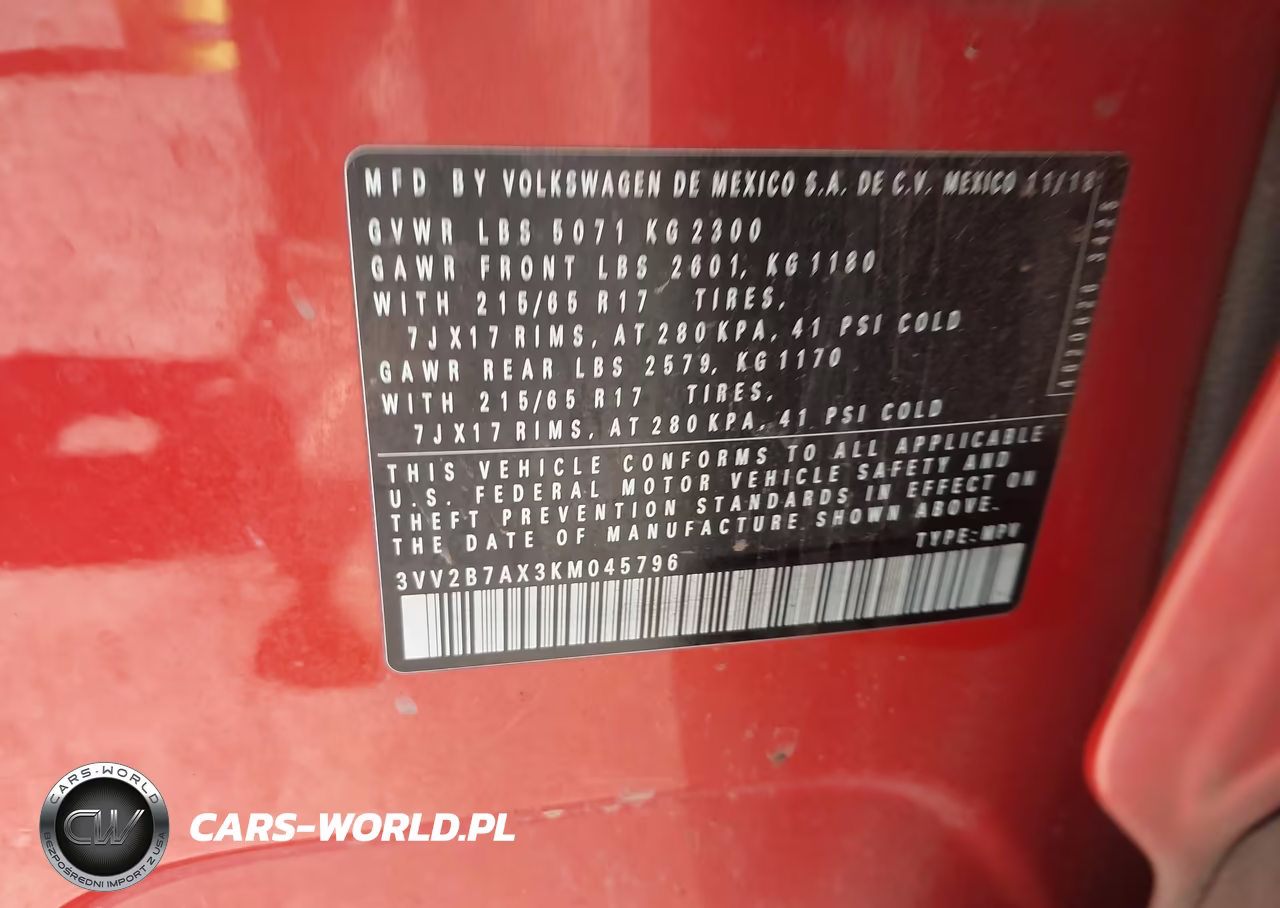 2019 Volkswagen Tiguan 2.0T Se-2.0T Sel-2.0T Sel R-Line-2.0T Sel R-Line Black VIN:3VV2B7AX3KM045796 - 9