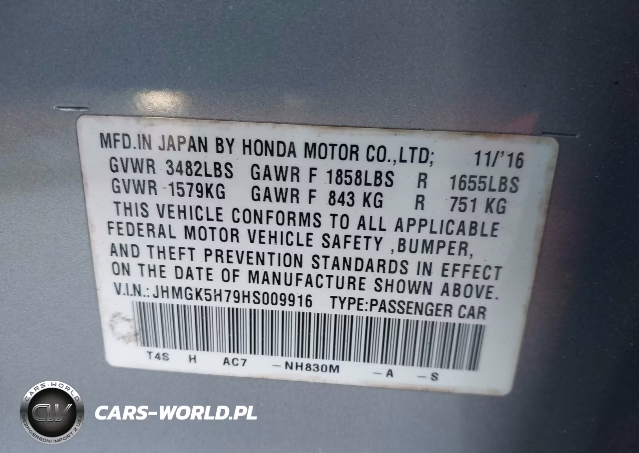 2017 Honda Fit Ex VIN:JHMGK5H79HS009916 - 9