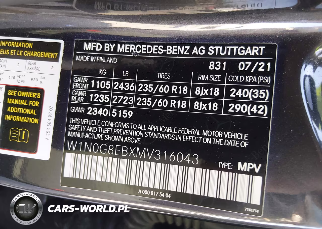 2021 Mercedes-Benz Glc 300 4Matic Suv VIN:W1N0G8EBXMV316043 - 9