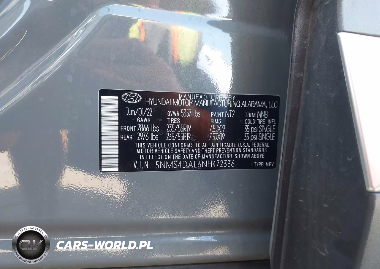2022 Hyundai Santa Fe Limited VIN:5NMS4DAL6NH472336 - 9