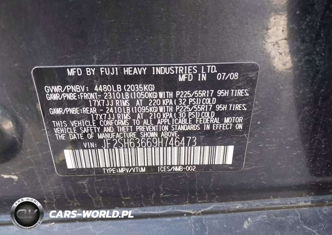 2009 Subaru Forester 2.5X VIN:JF2SH63669H746473 - 9