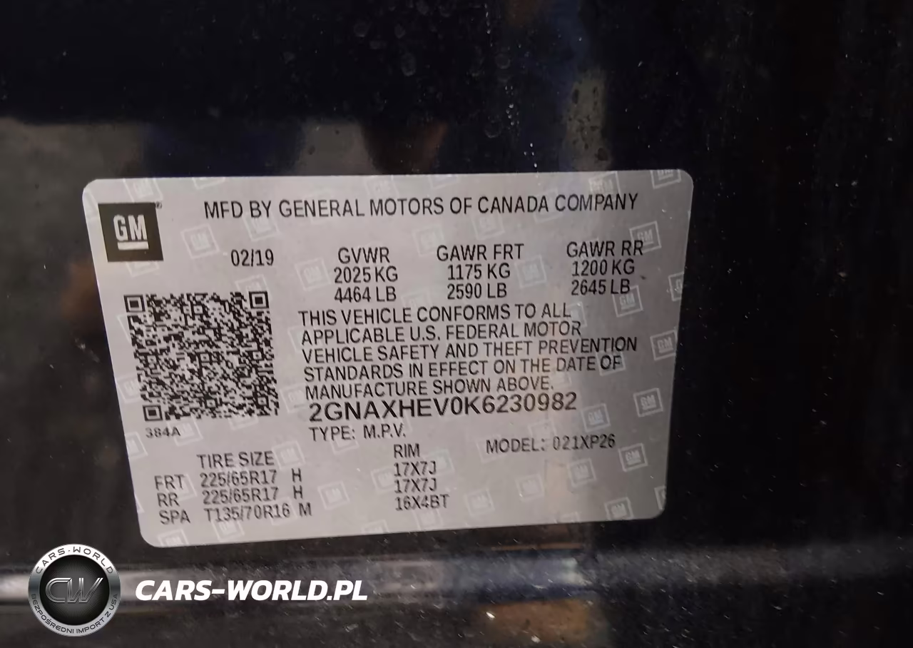2019 Chevrolet Equinox Ls VIN:2GNAXHEV0K6230982 - 9