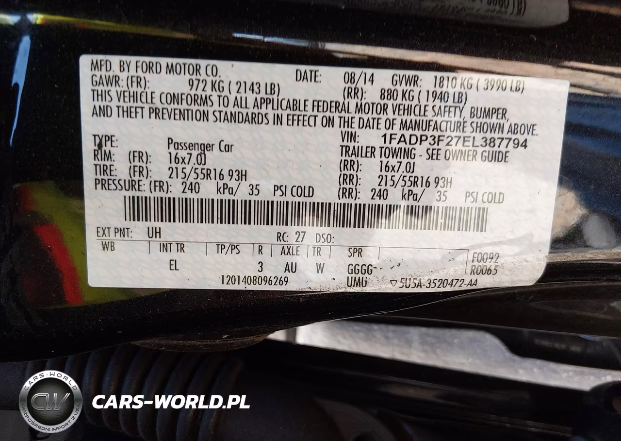 2014 Ford Focus Se VIN:1FADP3F27EL387794 - 9
