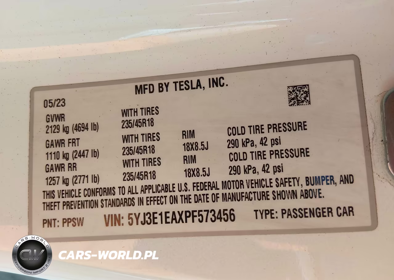 2023 Tesla Model 3 Rear-Wheel Drive VIN:5YJ3E1EAXPF573456 - 9