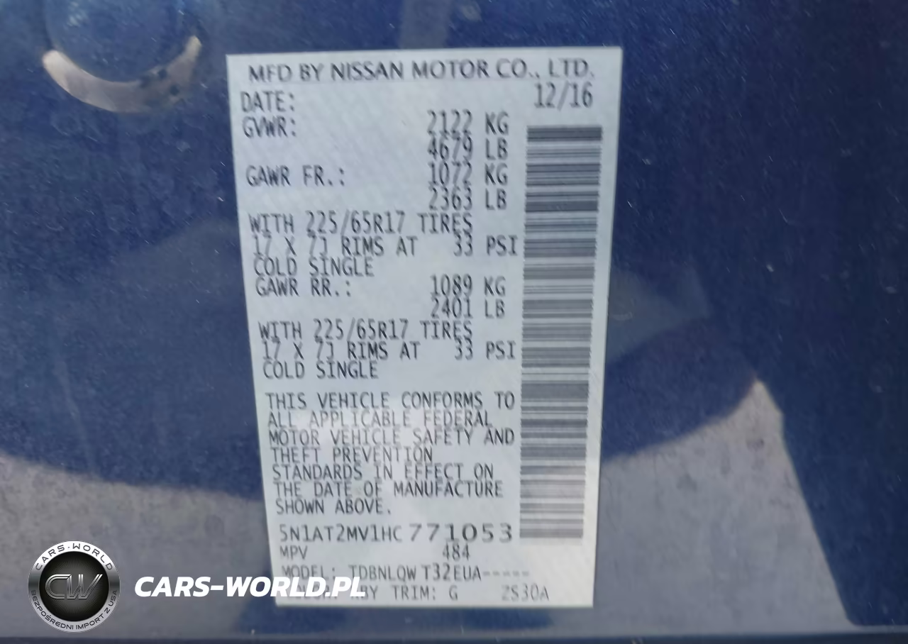 2017 Nissan Rogue Sv VIN:5N1AT2MV1HC771053 - 9