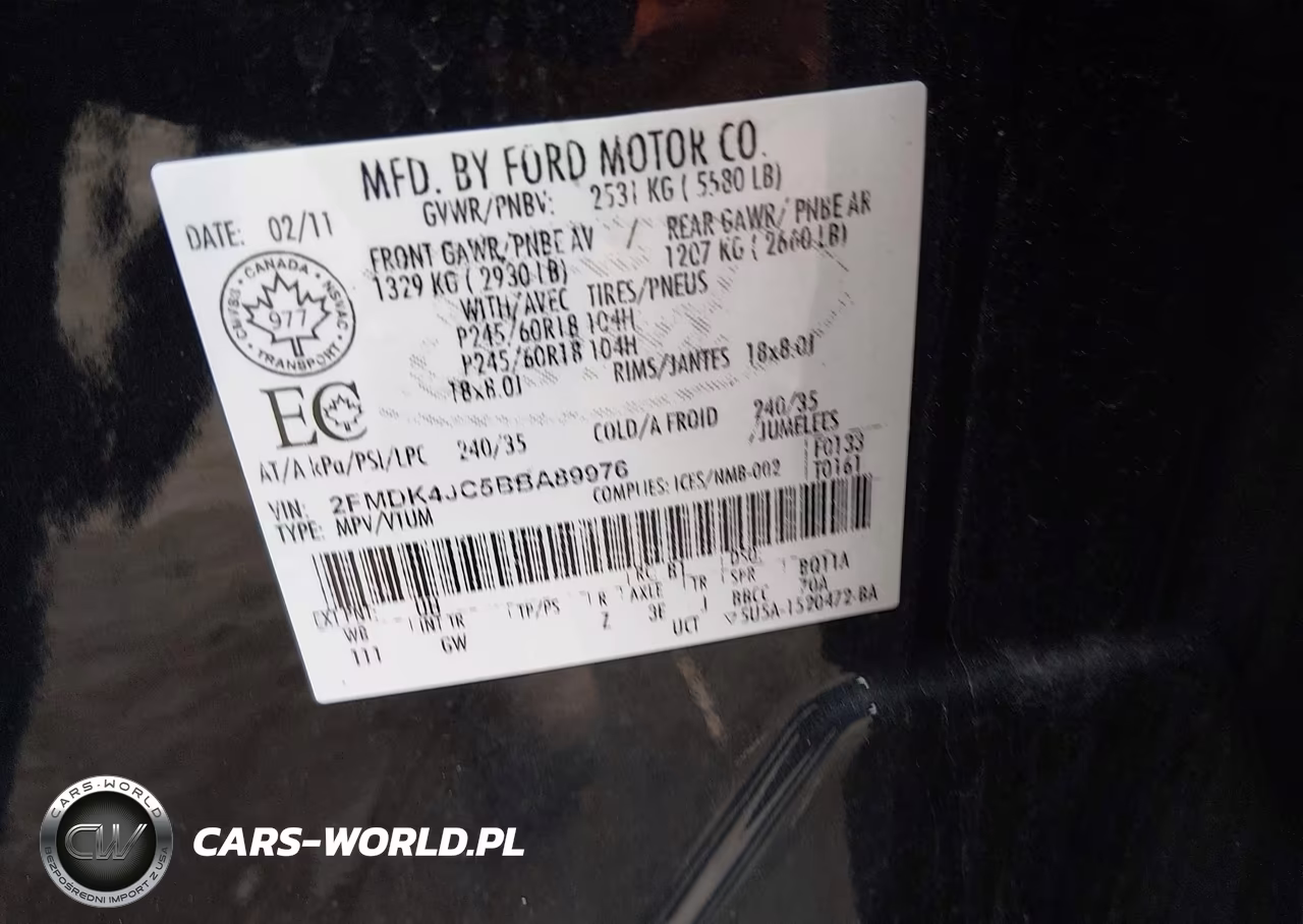 2011 Ford Edge Sel VIN:2FMDK4JC5BBA89976 - 9