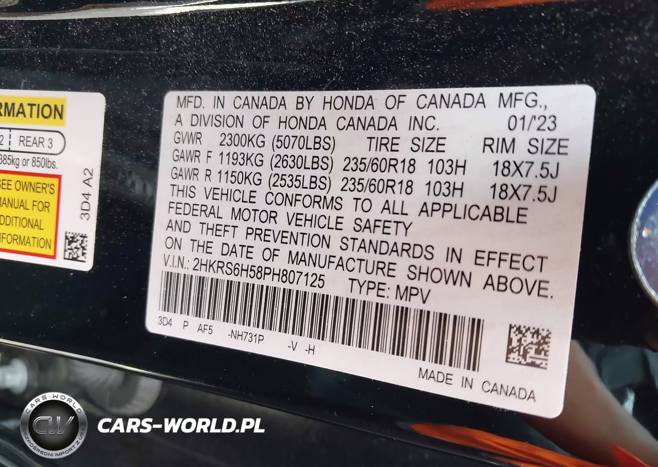 2023 Honda Cr-V Hybrid Sport VIN:2HKRS6H58PH807125 - 9