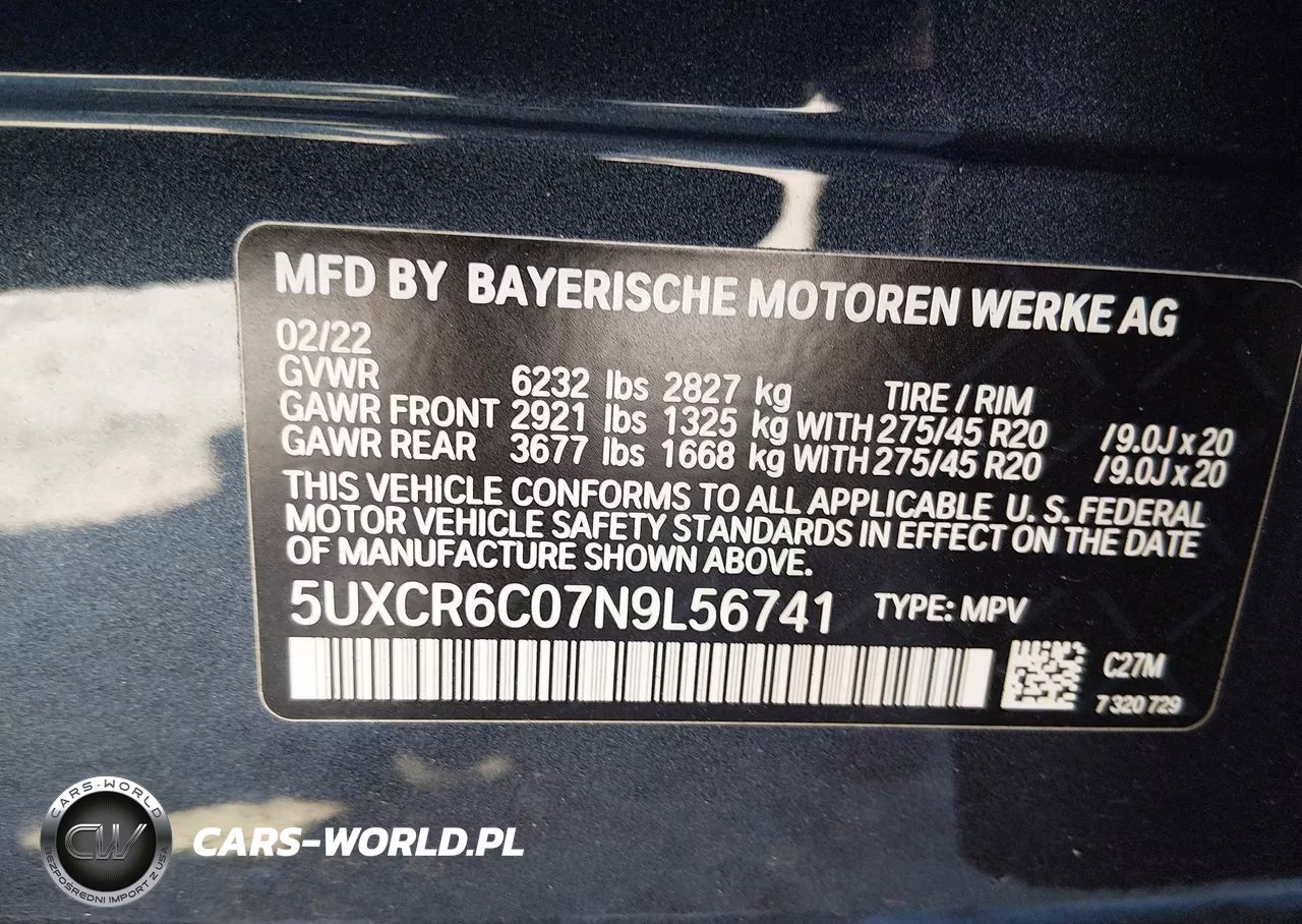 2022 BMW X5 xDrive40I VIN:5UXCR6C07N9L56741 - 9