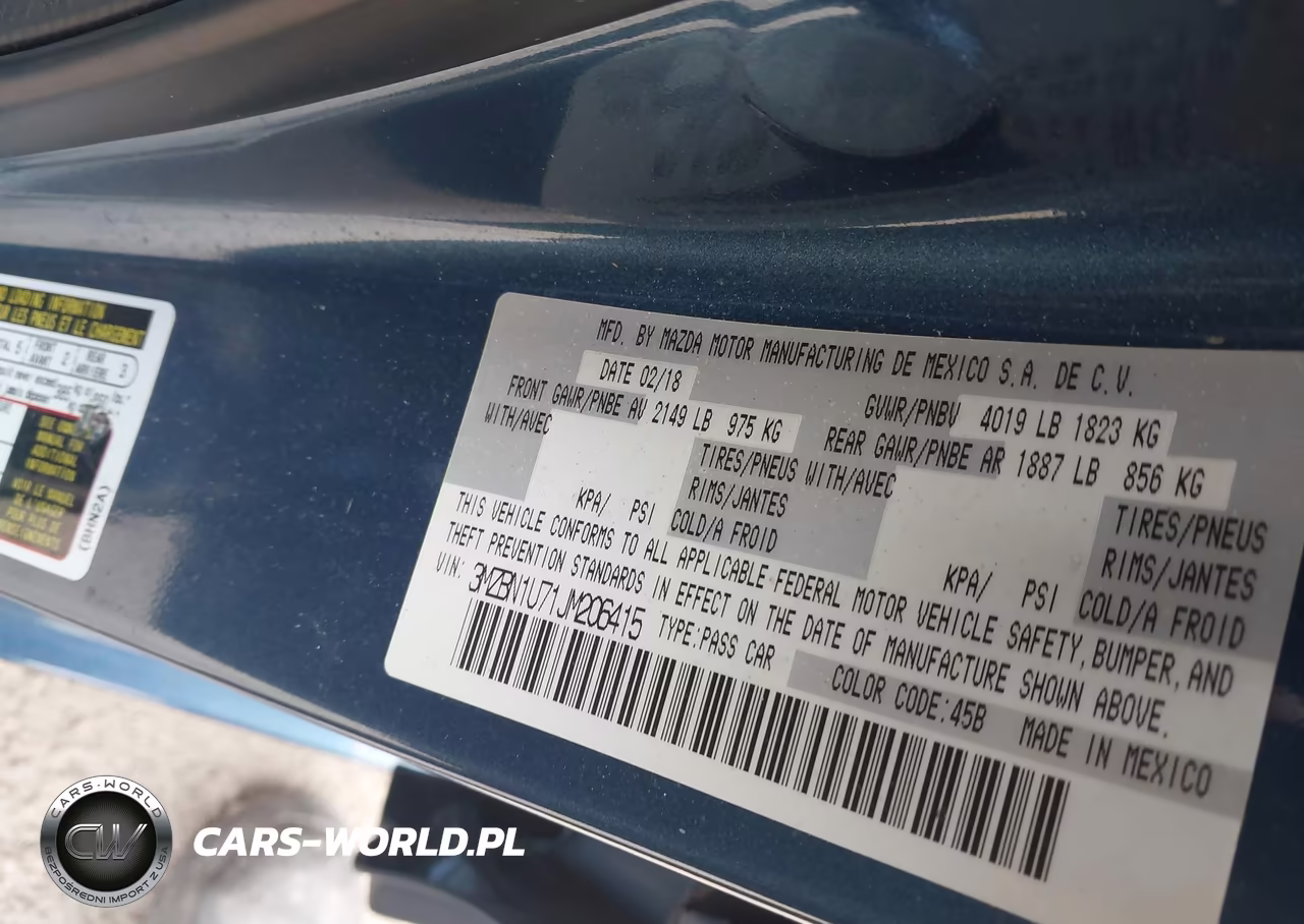2018 Mazda Mazda3 Sport VIN:3MZBN1U71JM206415 - 9