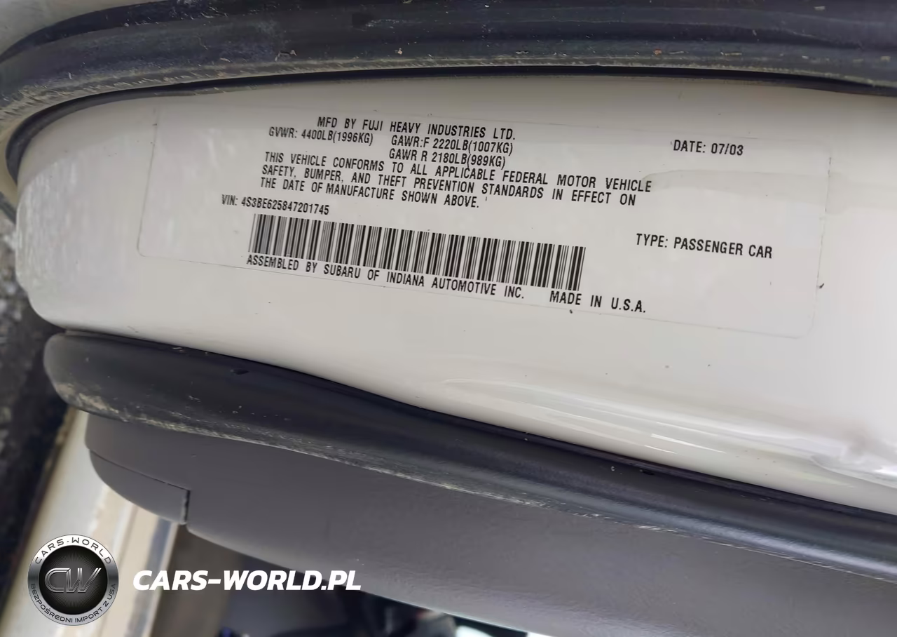 2004 Subaru Legacy L-L W-35Th Anniversary Edition VIN:4S3BE625847201745 - 9