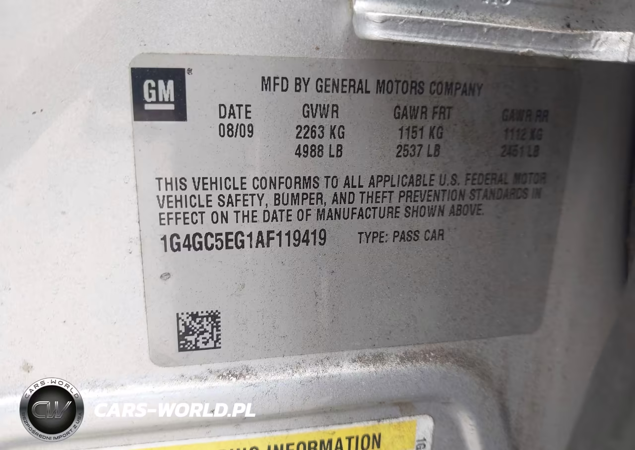 2010 Buick Lacrosse Cxl VIN:1G4GC5EG1AF119419 - 9
